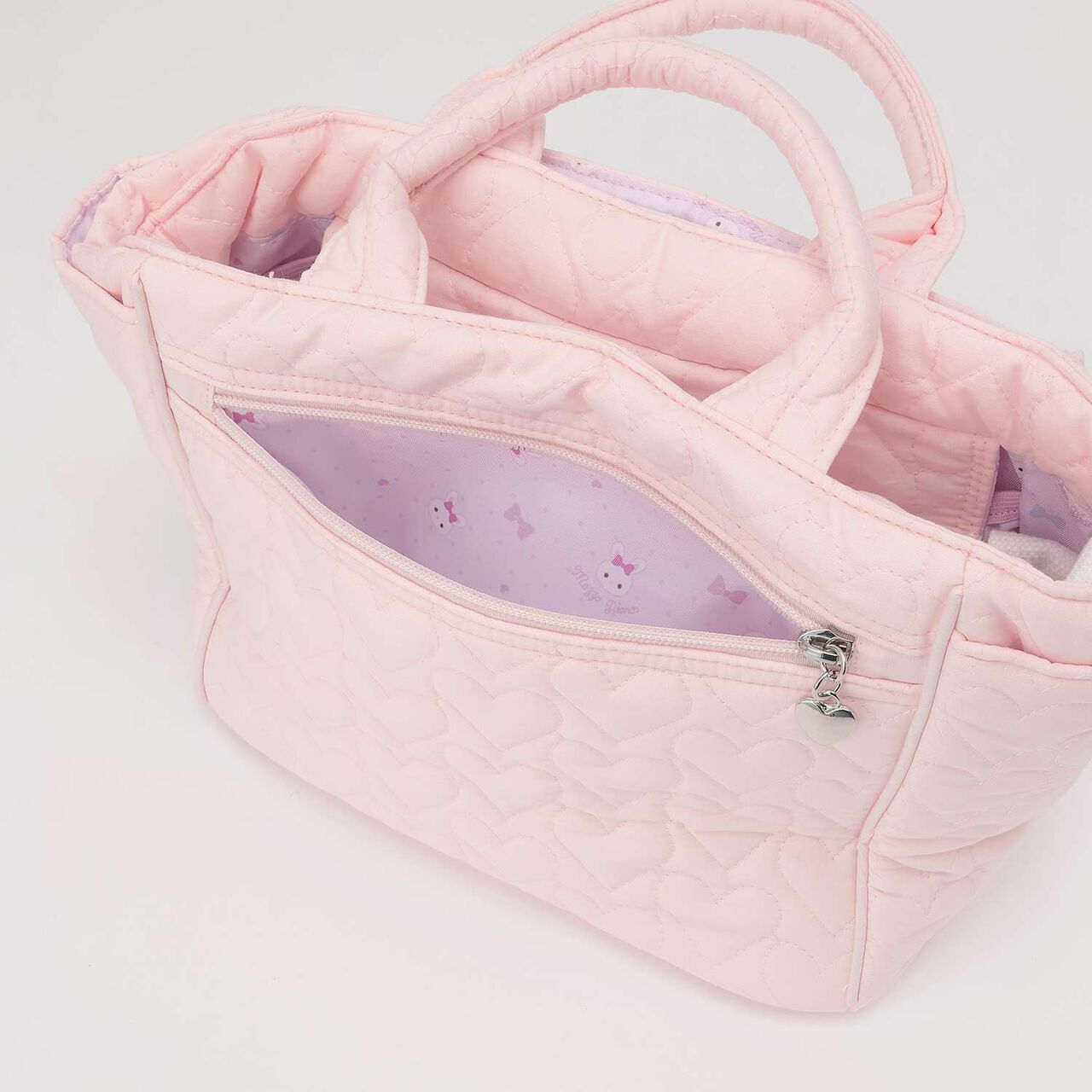 [Mezzo Piano Mama] Rabbit Appliqu&eacute; 2 Way Tote Bag,Light pink, large image number 8