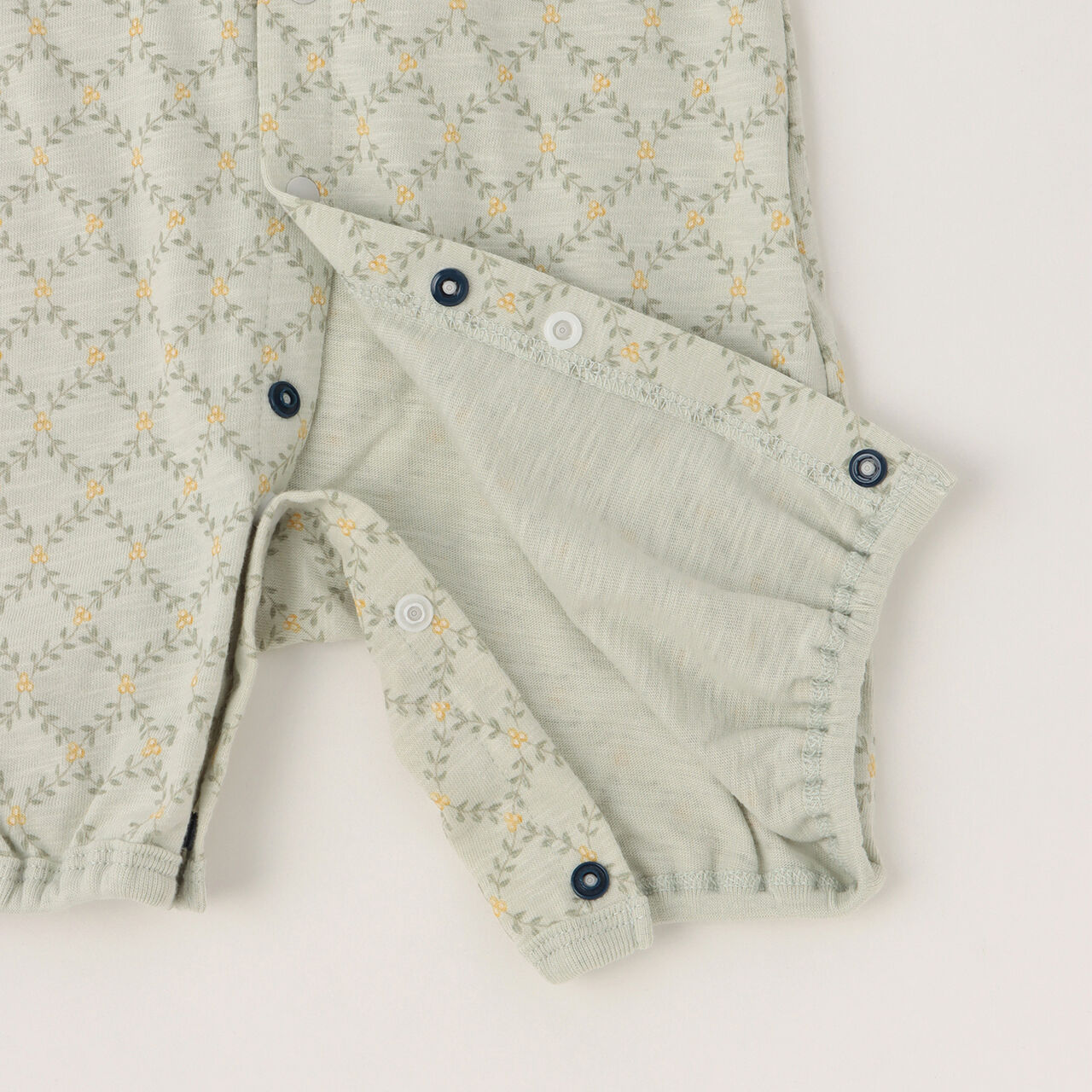 Fruits Collar Embroidered 2WAY Romper,Moss green, large image number 6