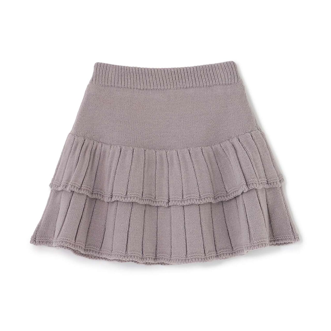 [Safe/Inner Shorts Included] Washable Tiered Knit Skirt,Greige, large image number 13