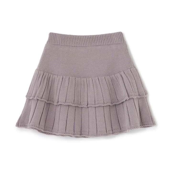 [Safe/Inner Shorts Included] Washable Tiered Knit Skirt,Greige, medium image number 13