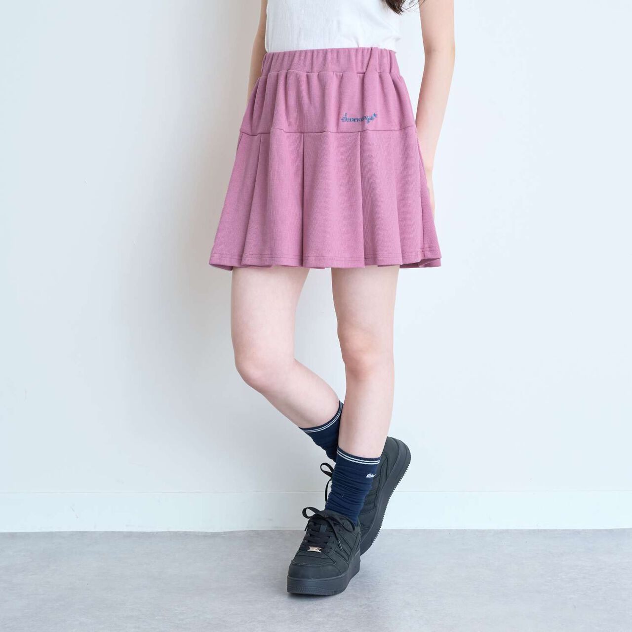 [7days] Cut Pleated Skirt-Pants,Pink, large image number 2