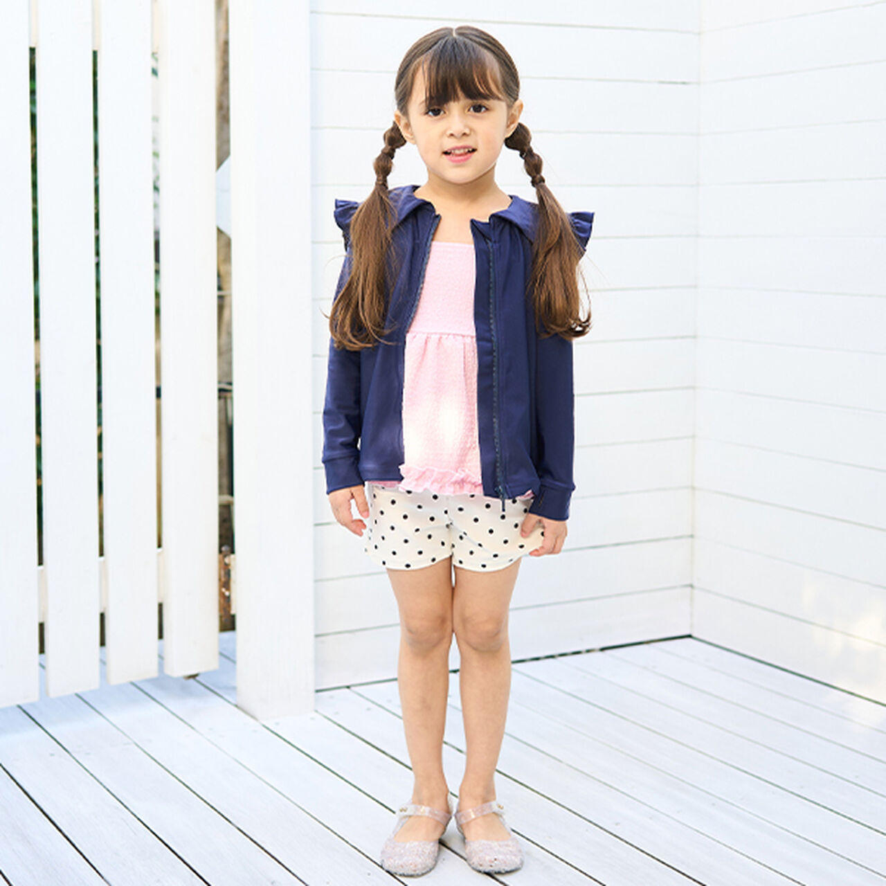 [SWIM] [UV Processing] Sailor Frilled Collar Rash Guard,Sax blue, large image number 2