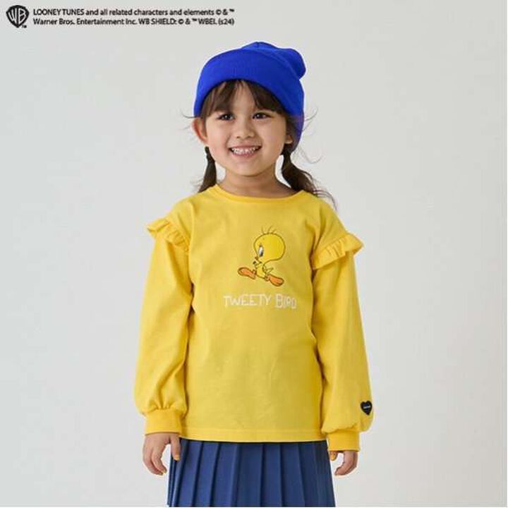 [Tweety] [Anti-Stain Finish] Shoulder Frill Pullover,Yellow, medium image number 0