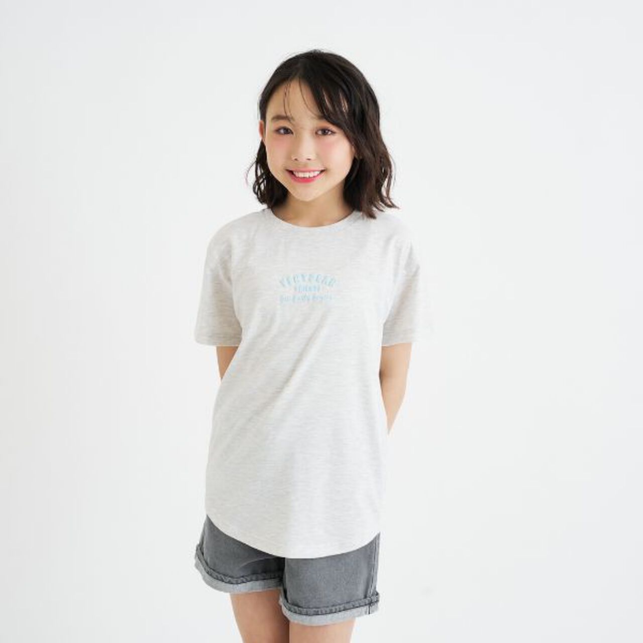Daily Price Gradient Bear Short-Sleeve Tunic T-Shirt,Charcoal gray, large image number 17