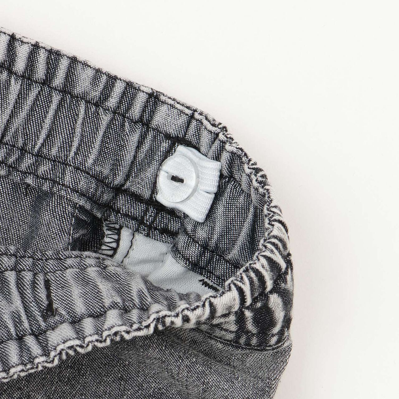 [Elastic Hem] Striped Denim Cargo Pants,Black, large image number 14