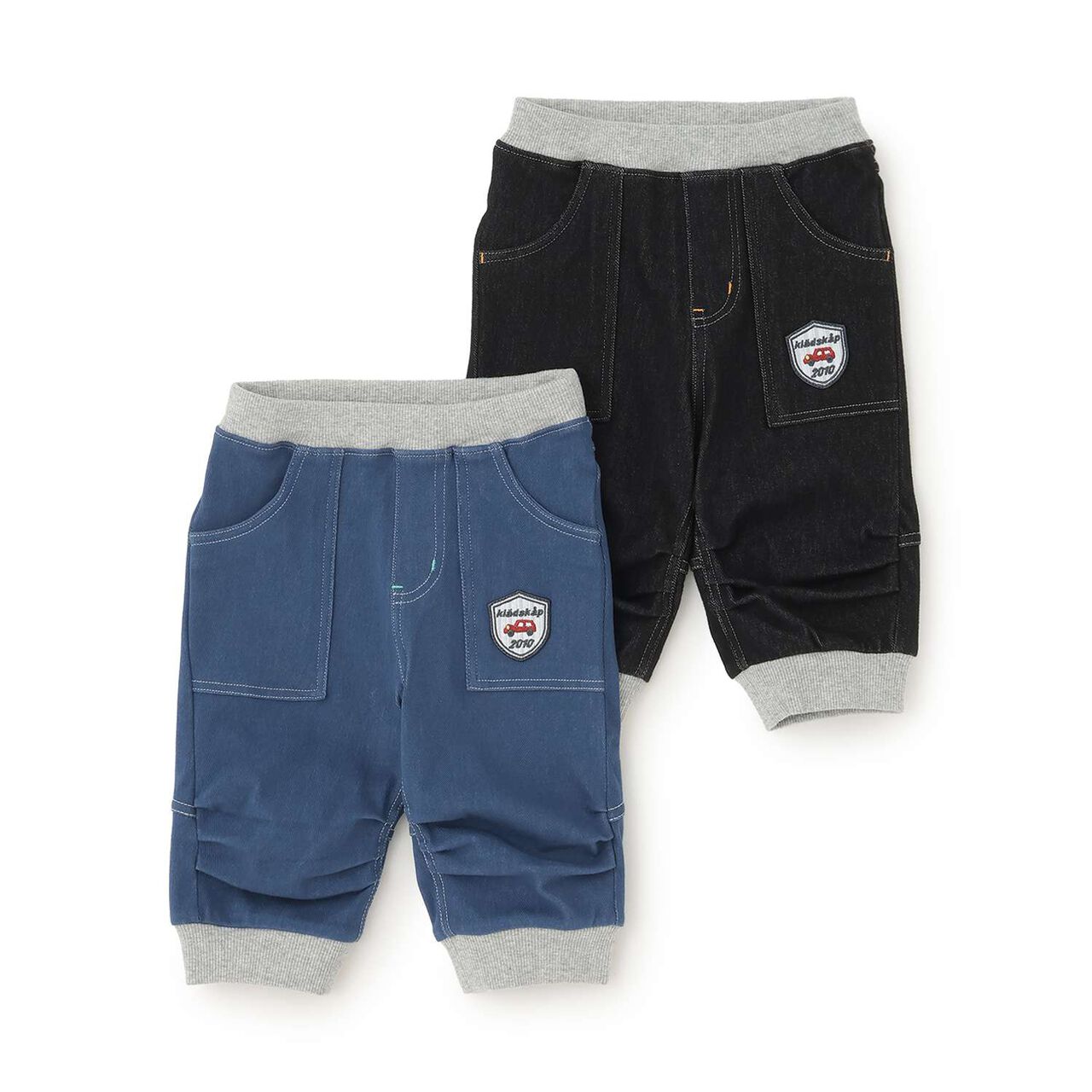 Kid's 6-Length Ribbed Hem Pants,Blue, large image number 12