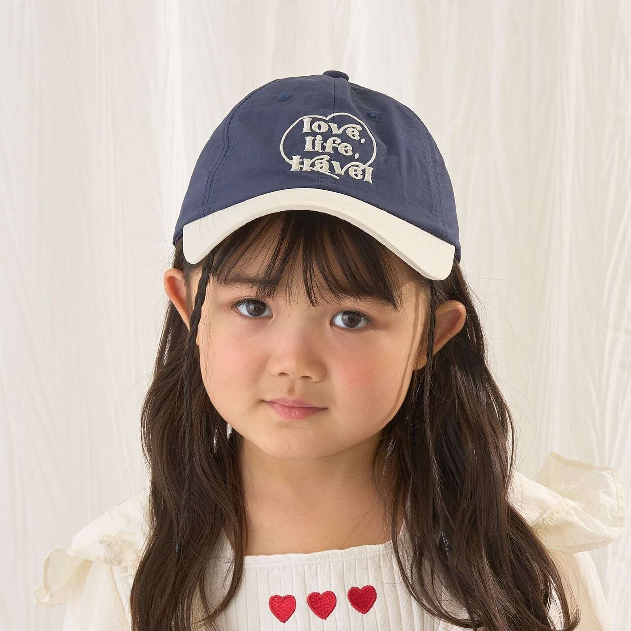 Heart Logo Embroidery Cap,Cream, large image number 16