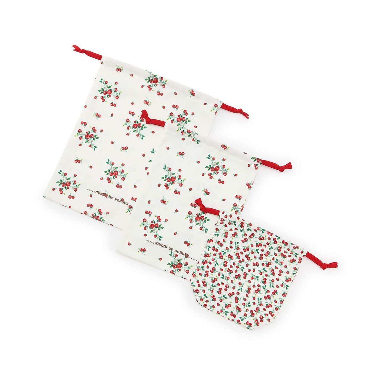 Wild Strawberry Pouch Set (3 Pieces),Pearl white, large image number 0