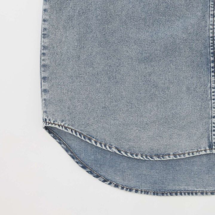 [LTXC/Cool Touch] Denim Loose Tunic Shirt Dress,Gray, medium image number 11