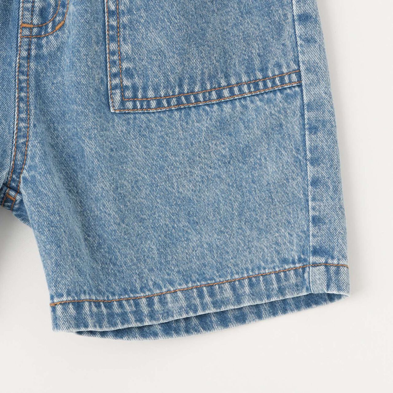 [Cool Touch] Bleached Denim Half Pants,Light gray, large image number 5