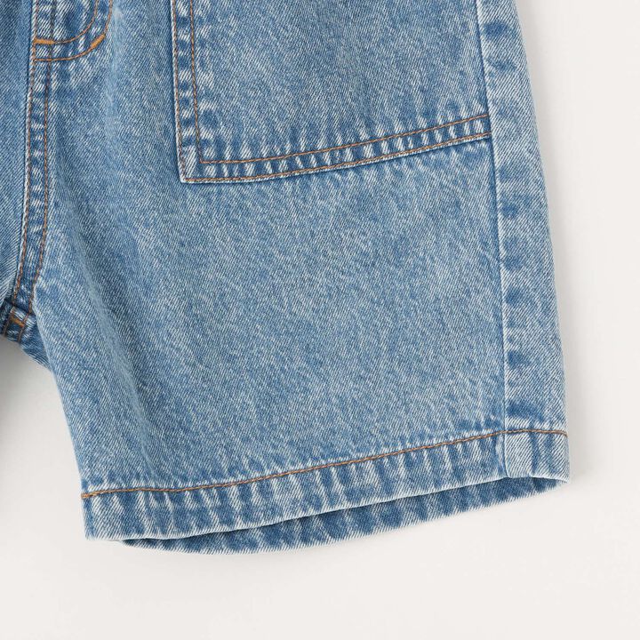 [Cool Touch] Bleached Denim Half Pants,Light gray, medium image number 5