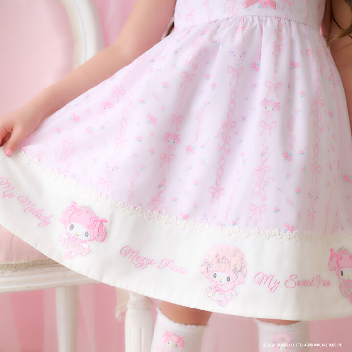 My Melody / My Sweet Piano Ballerina Print One-Piece Dress,Light pink, medium image number 15