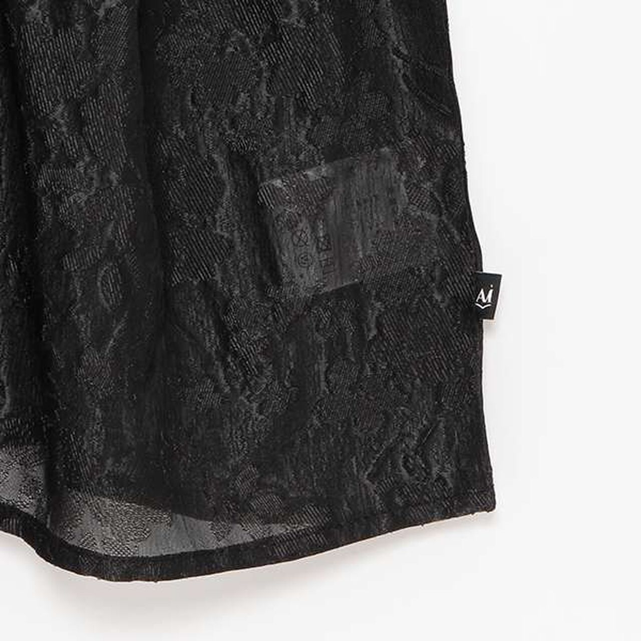 [AMI] Rib Contrast Flower Tunic & Inner Wear Set,Black, large image number 11