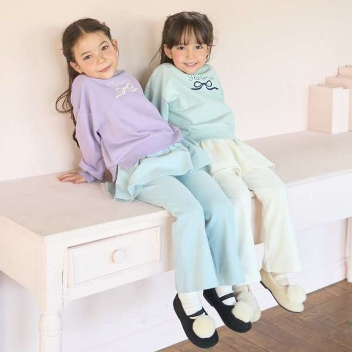 Tomo Pants with Gathered Skirt and Wool Lining Flare Pants,Mint, medium image number 24