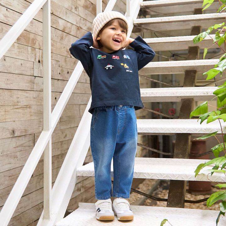 Work Vehicle Embroidery Long-Sleeve T-Shirt,Navy, medium image number 4