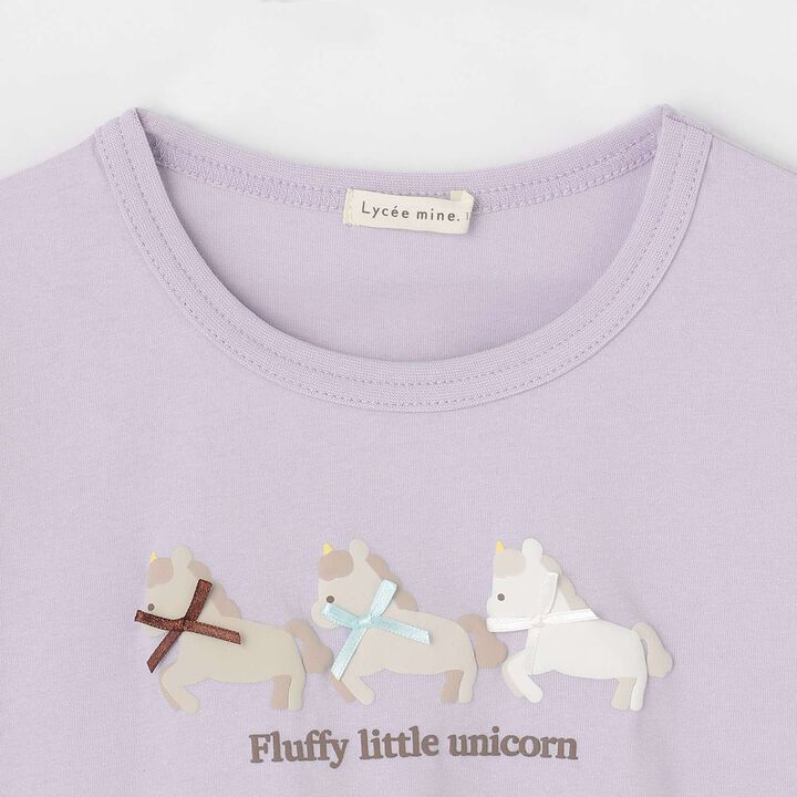 [Muteki T] Cotton 100% Stain-Resistant UV Quick-Dry Puffed Print Ribbon T-Shirt for Girls Kids,Blue gray, medium image number 13