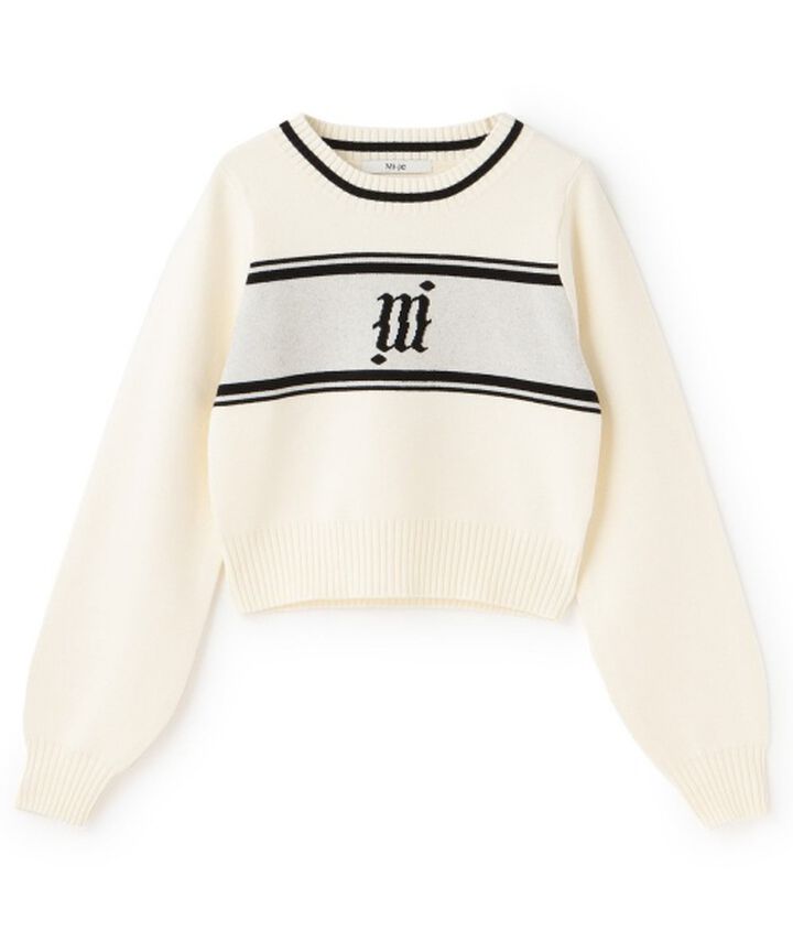 Compact Jacquard Knitwear [Korean Fashion],Off white, medium image number 1