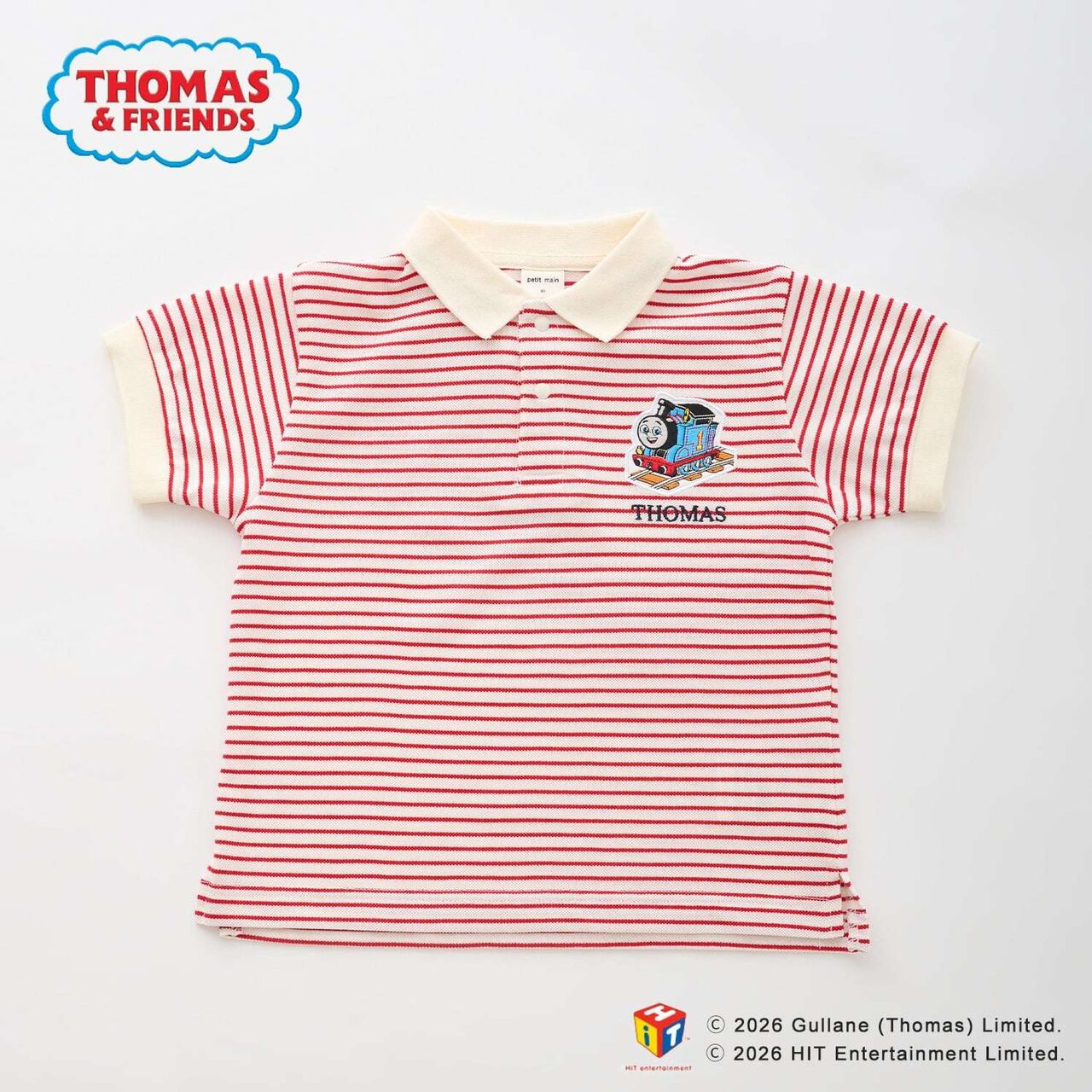 [Thomas the Tank Engine] Short-Sleeve Polo Shirt,Sax blue, large image number 3