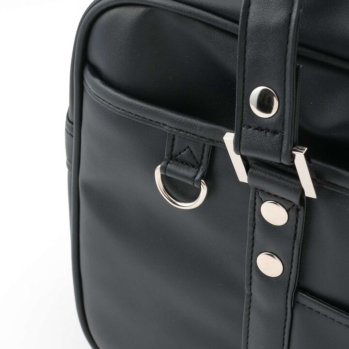 Synthetic Leather School Bag,Black, medium image number 3