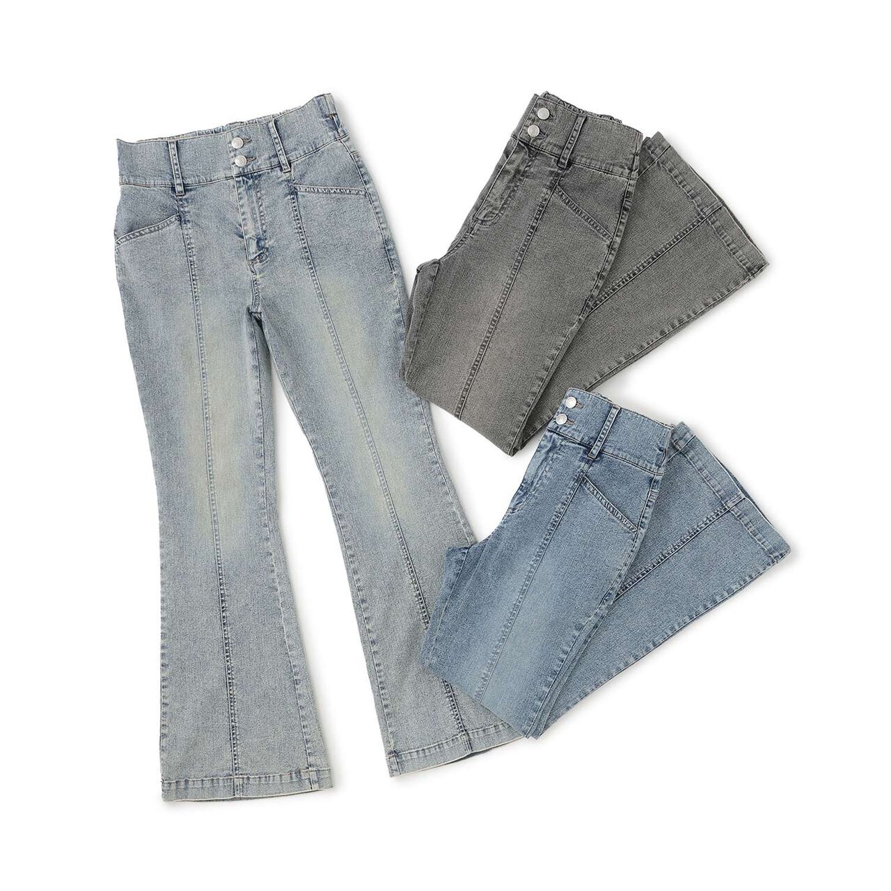 [Cool Touch] Style-Up Flare Denim Pants,Turquoise, large image number 20