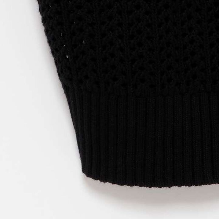 [AMI] Patchwork Knit Mesh Vest Set,Black, medium image number 15