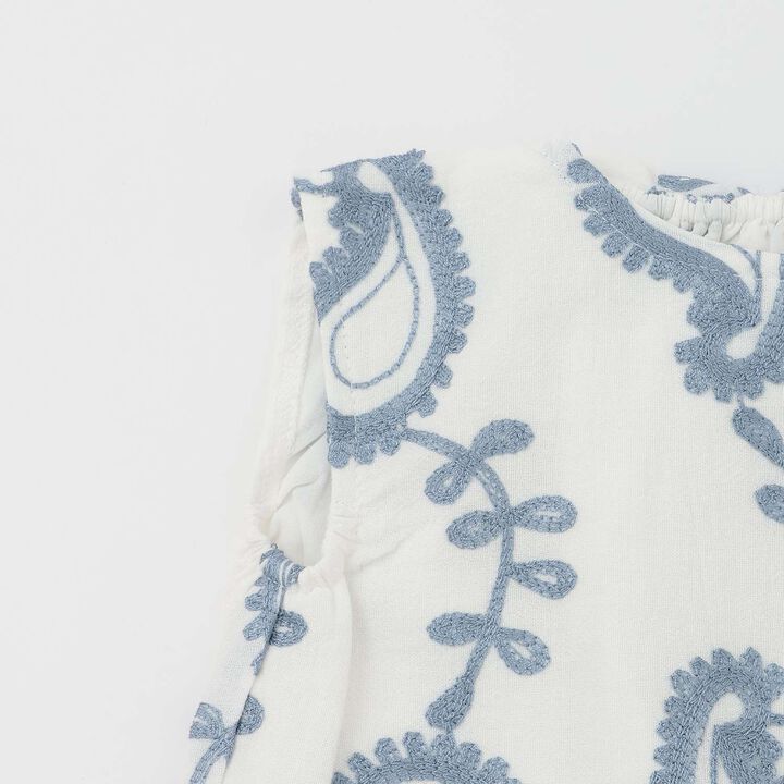 [Link] Paisley Embroidered One-Piece Dress,Cream, medium image number 7