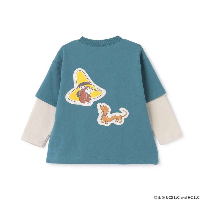 Curious George Layered Long-Sleeve Sweatshirt,Charcoal gray, medium image number 6