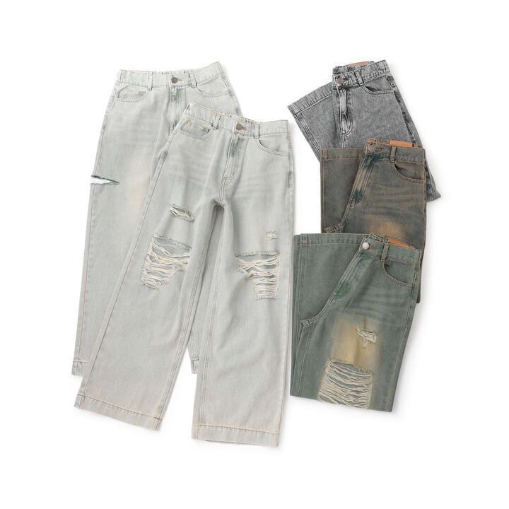 [LTXC] Distressed Wide Pants,Blue, medium image number 24