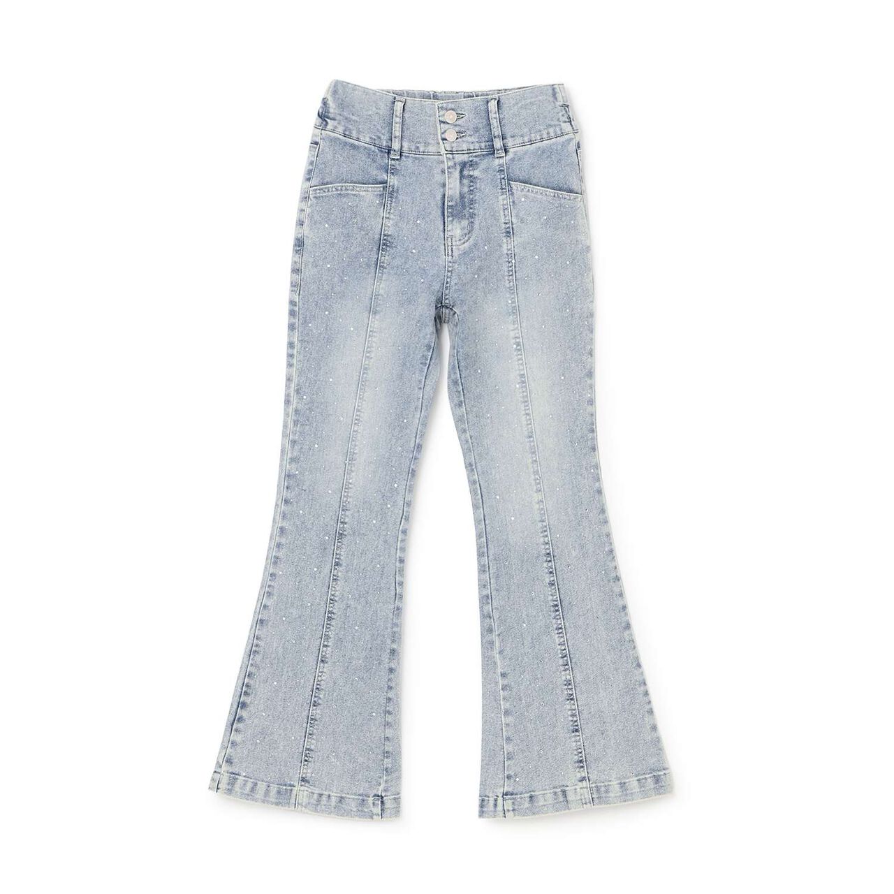 [Stretch] Sparkling Flare Denim Pants,Blue, large image number 8