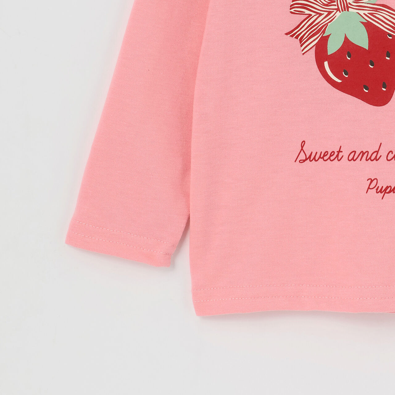 990T Long-Sleeve Strawberry Ribbon,Off white, large image number 4