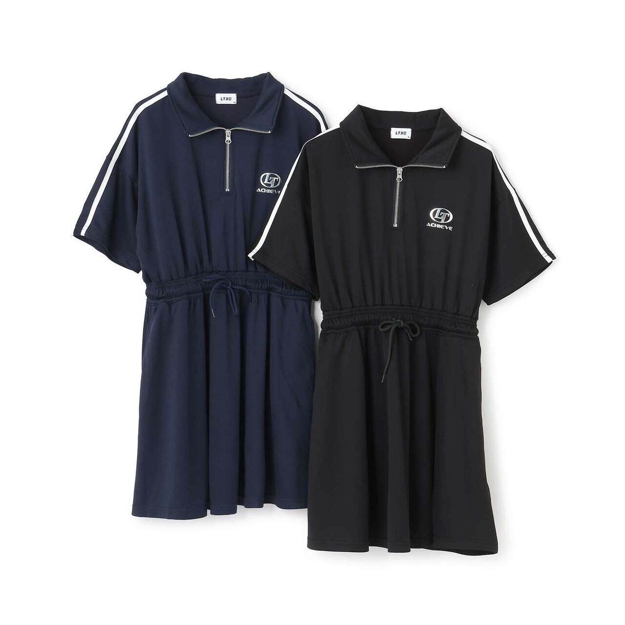 [LTXC] Cool Touch Track One-Piece Dress,Black, large image number 7