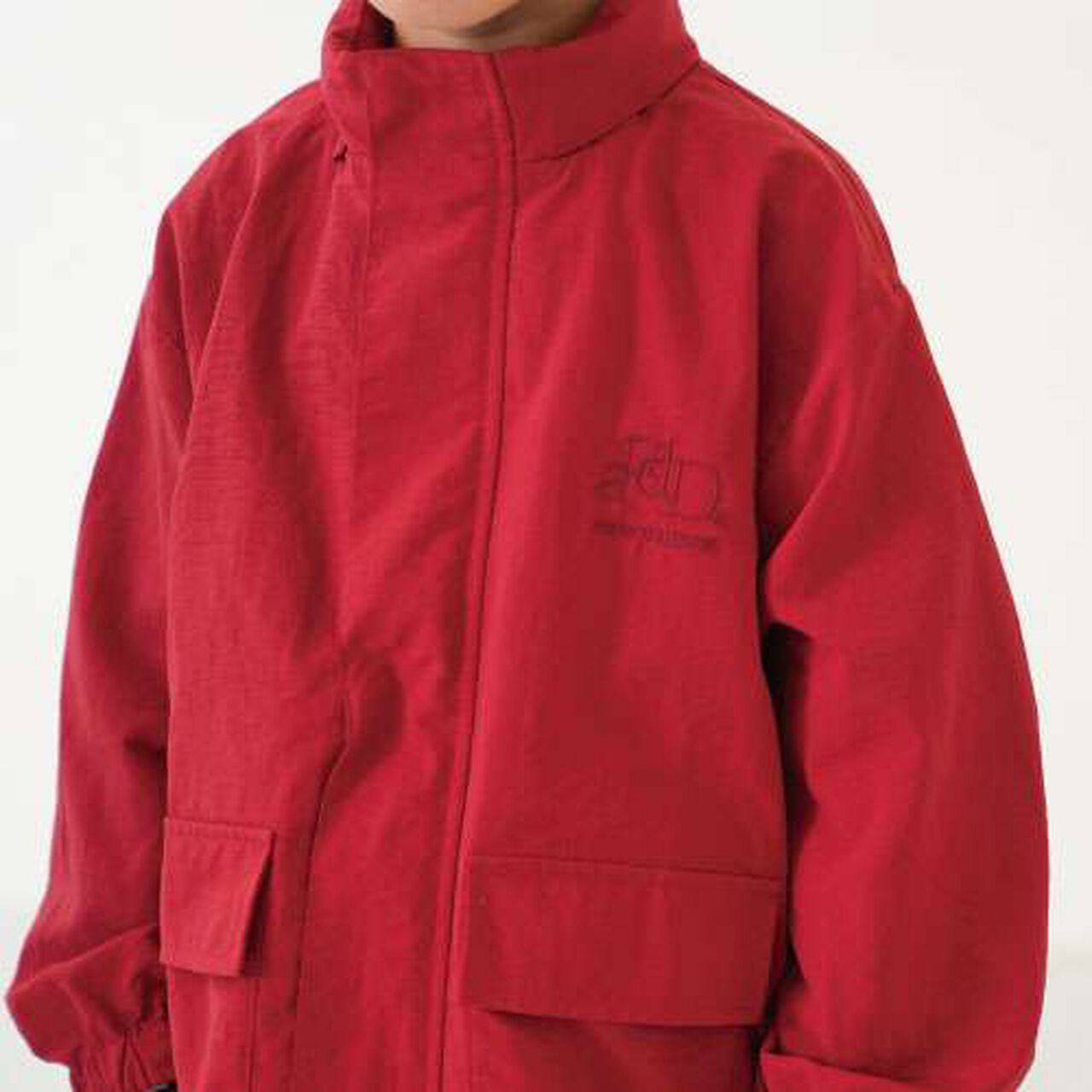 Stand Collar Windbreaker,Red, large image number 28