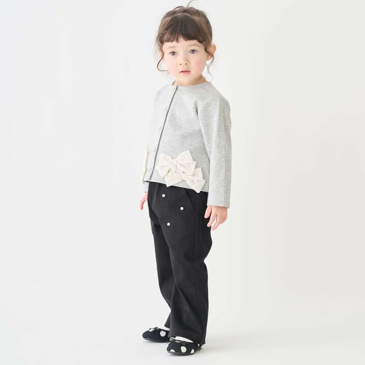 Pearl-Embellished Cut Pants,Blue, medium image number 1