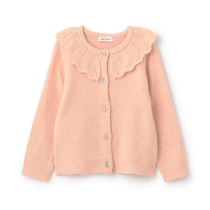 Collar Frill Cardigan,Off white, medium image number 10