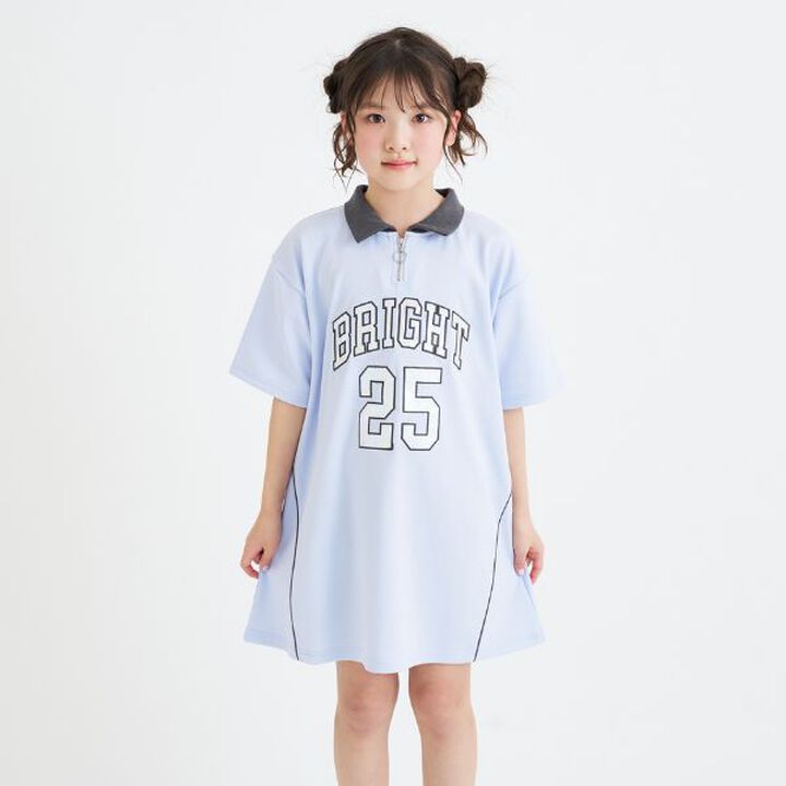 Numbered Half-Zip Ponte One-Piece Dress,Black, medium image number 19