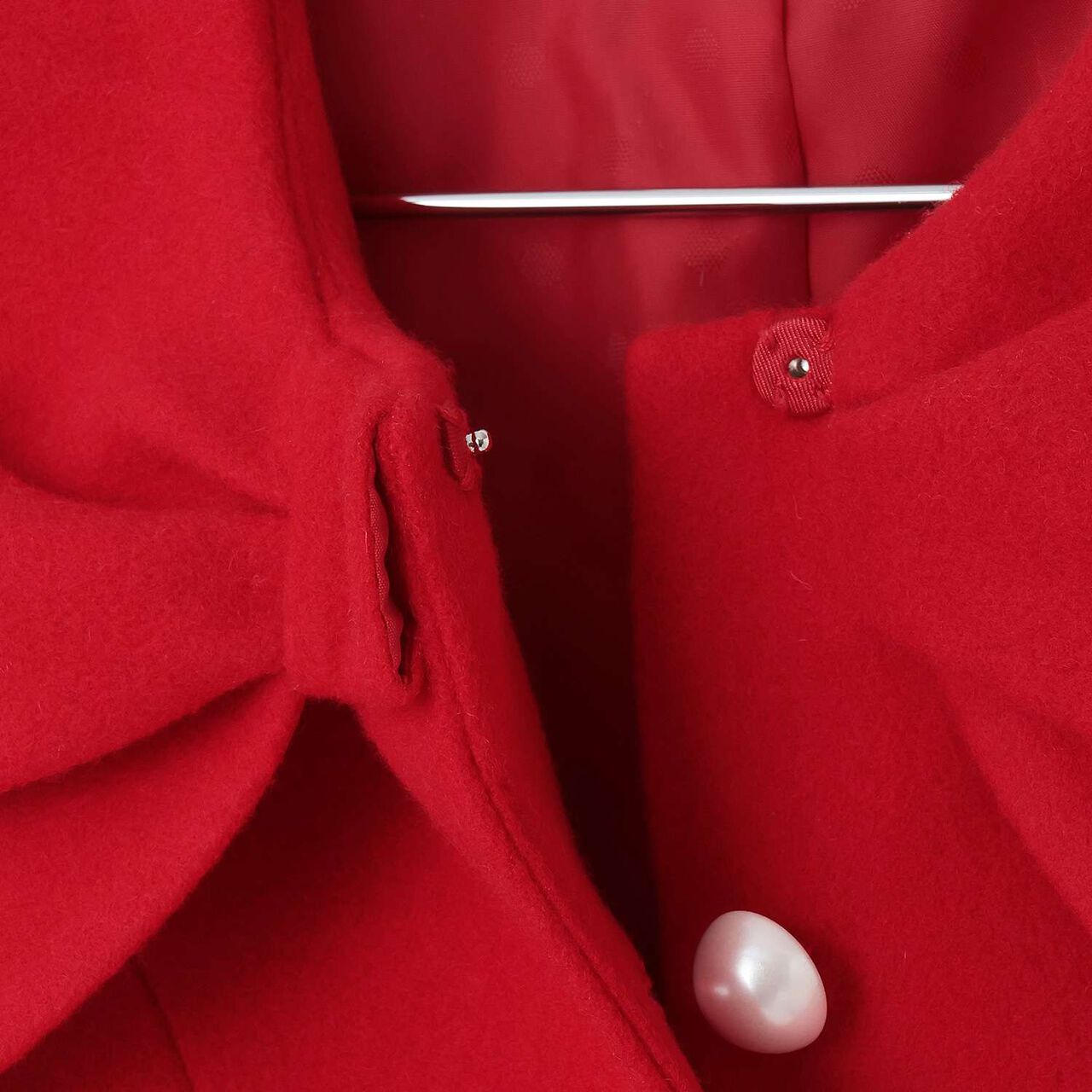 Ribbon Color Wool Coat,Sax blue, large image number 3