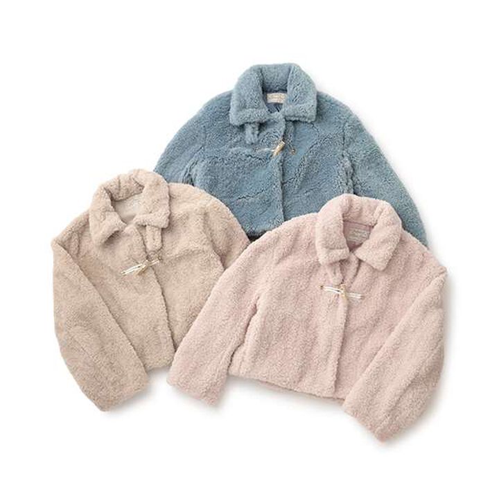 Fluffy Boa 2 WAY Duffle Coat,Ivory, medium image number 4