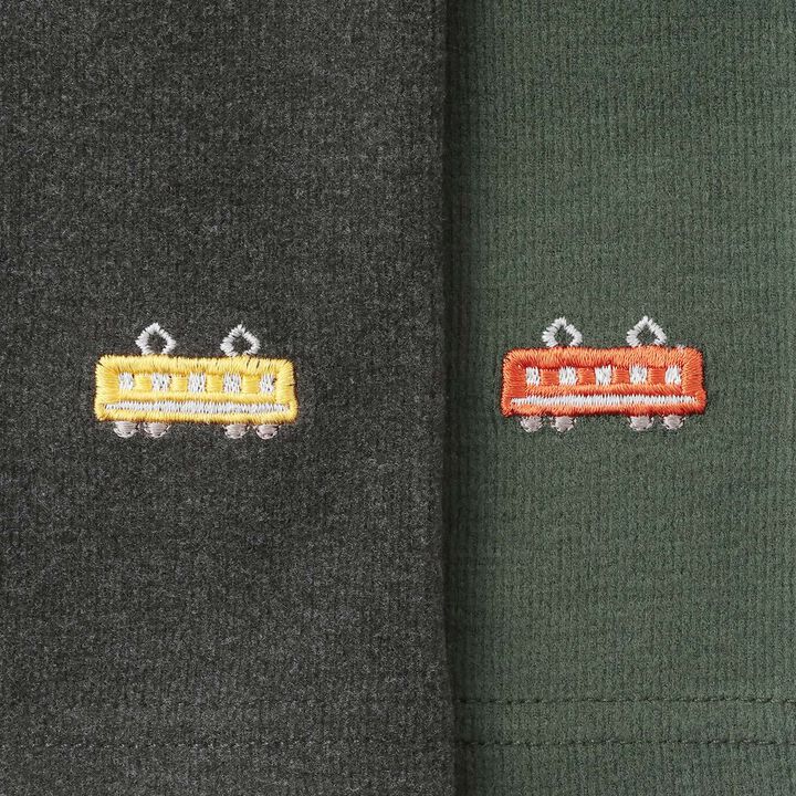 Train-Themed Long-Length Belly Band Leggings,Charcoal gray, medium image number 3