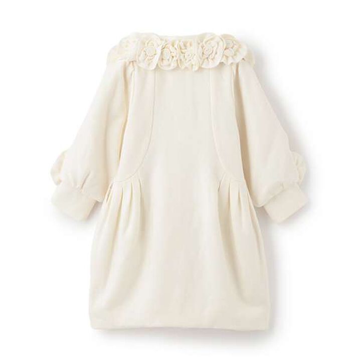 Flower Motif Balloon Coat,Off white, medium image number 1