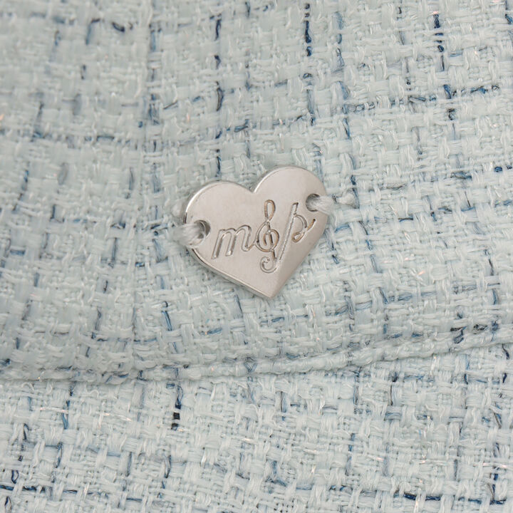 Lame Tweed Tacked Flare Shorts♪,Light blue, medium image number 4