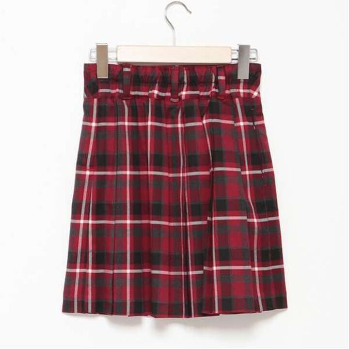 Heart Mini Bag Included Custom Check Pleated Skirt,Deep red, medium image number 1