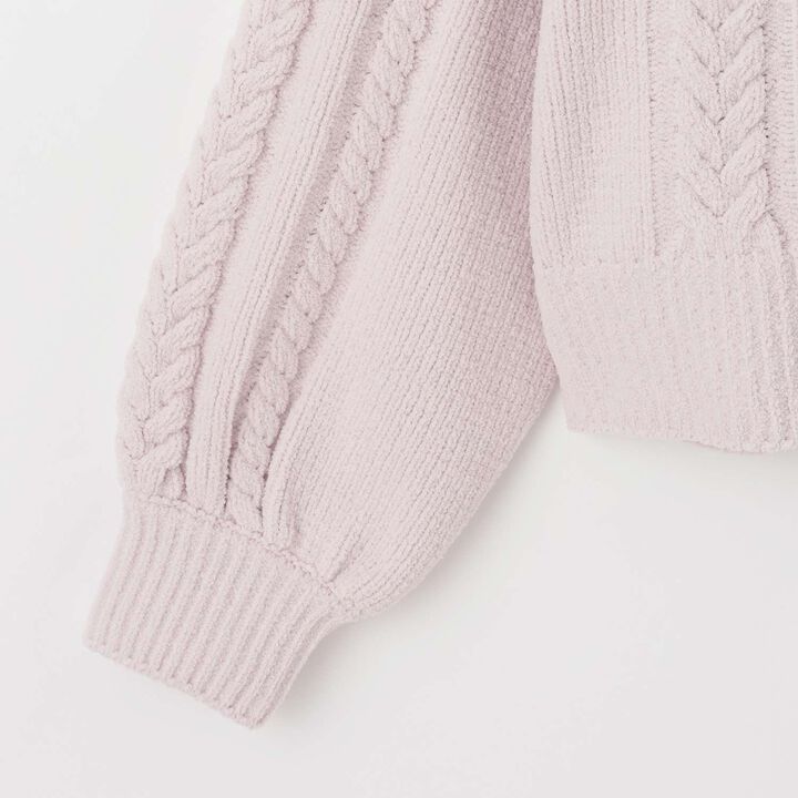 Lace-Up Mall Knitwear,Off white, medium image number 4