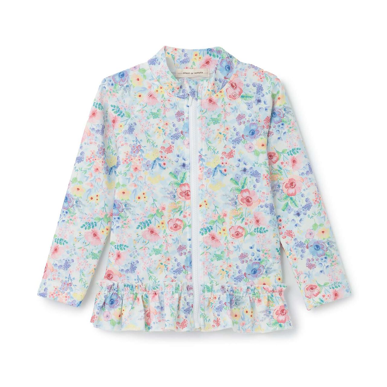 [SWIM] Girls' Floral Pattern Rash Guard [UV Protection],Pink, large image number 1