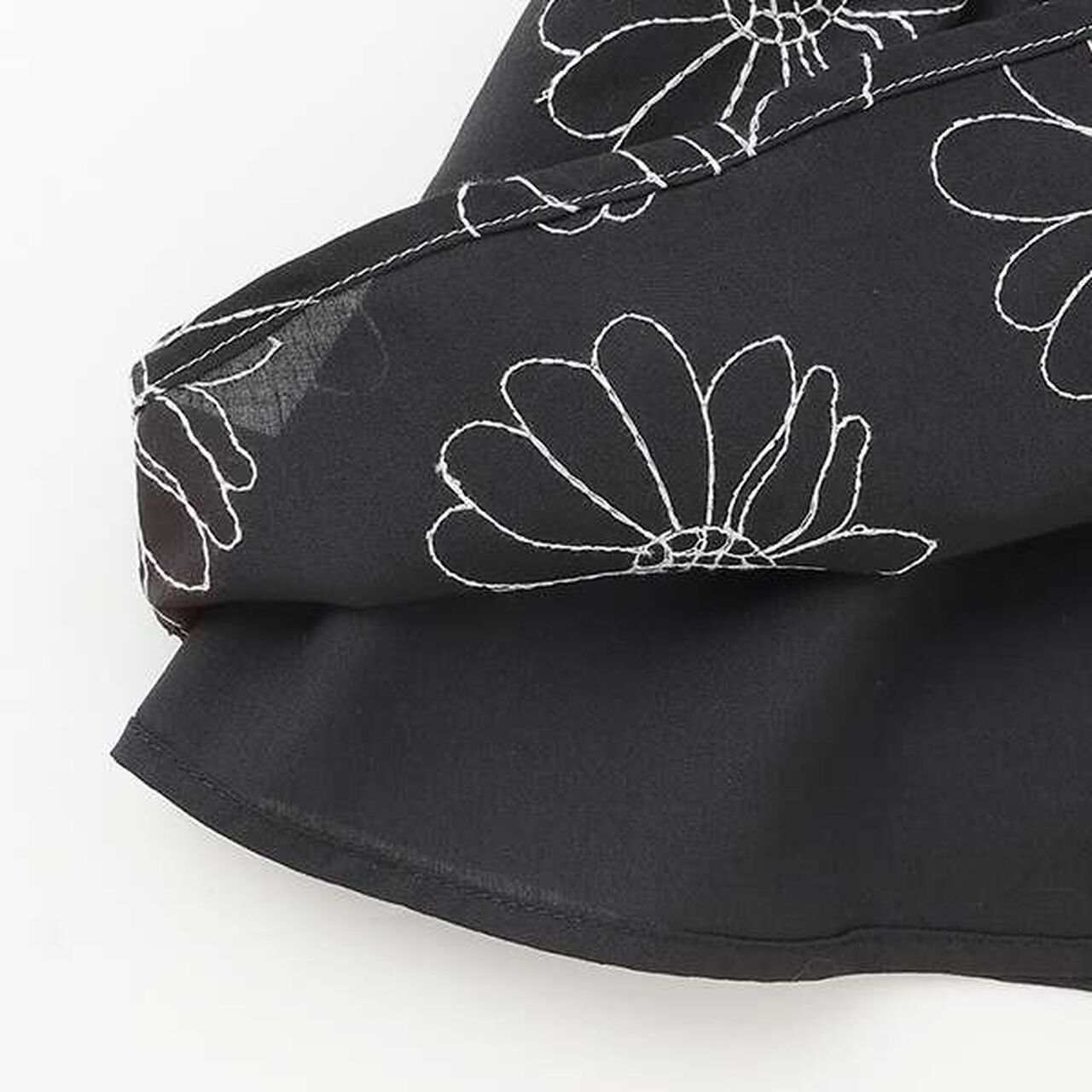 [Link] Flower Embroidery Docking T-Shirt (Kids Size),Ivory, large image number 10