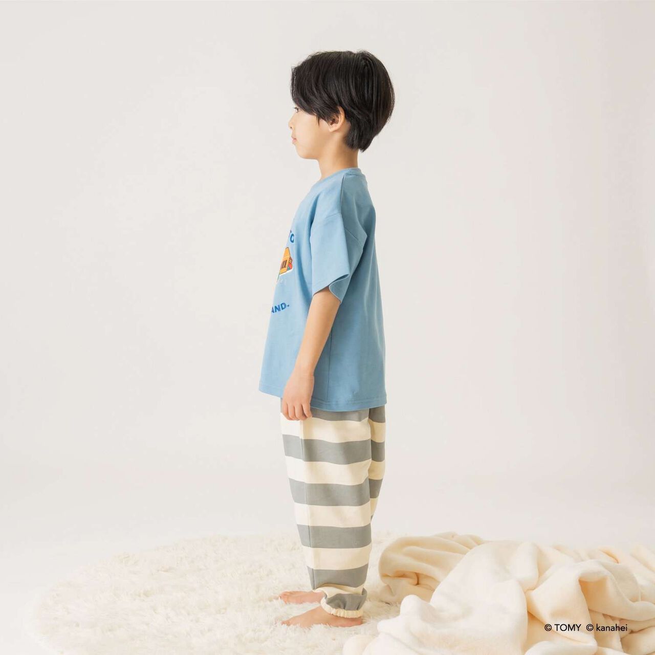 Gather! Plarails Pajamas for Sleep,Light blue, large image number 4
