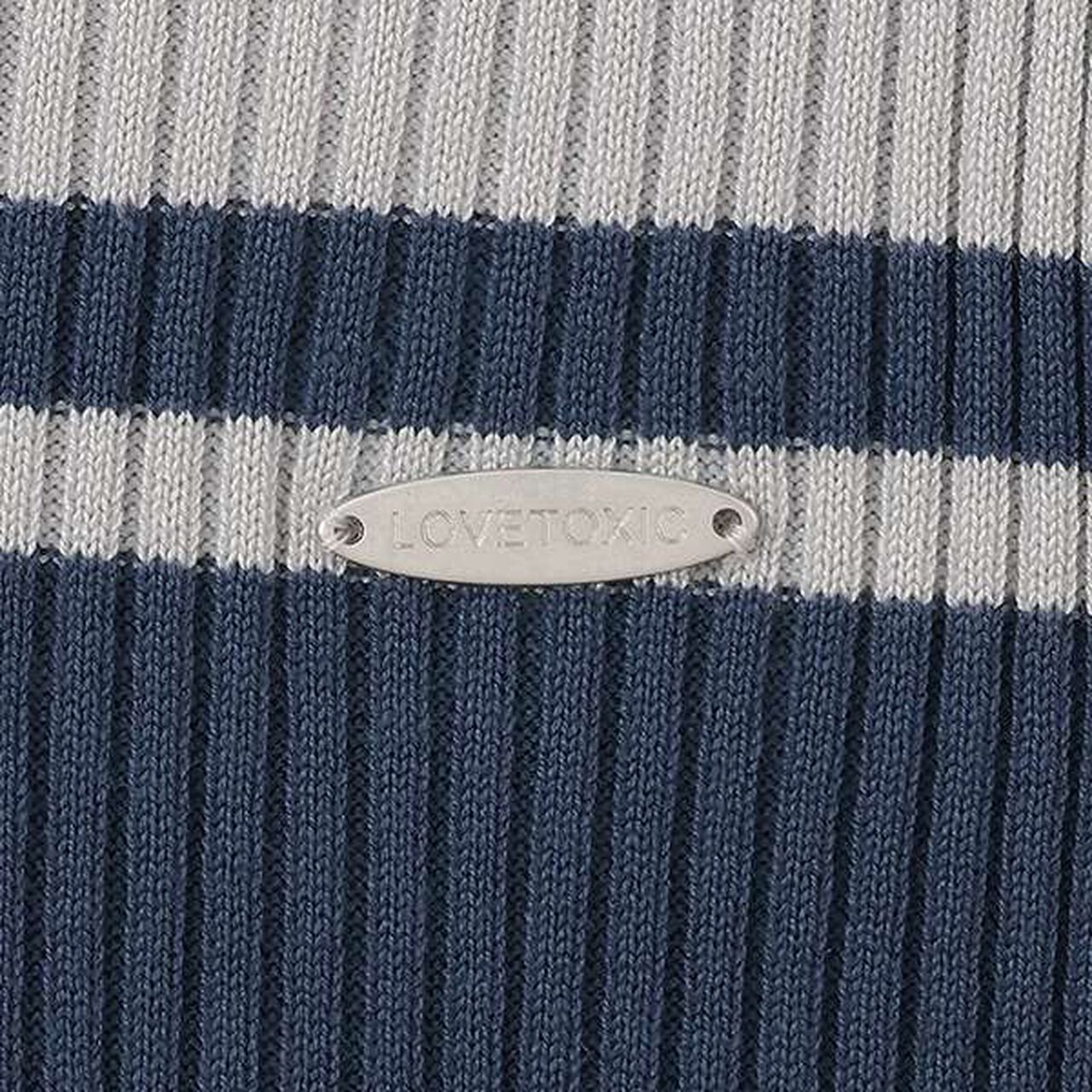 [Arael] Short-Sleeve Zip Knitwear,Navy, large image number 10