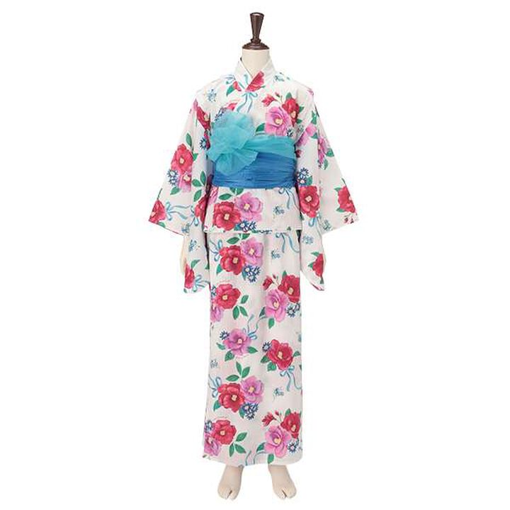 [Cool Touch] Camellia Pattern 2 WAY Yukata,Off white, medium image number 0