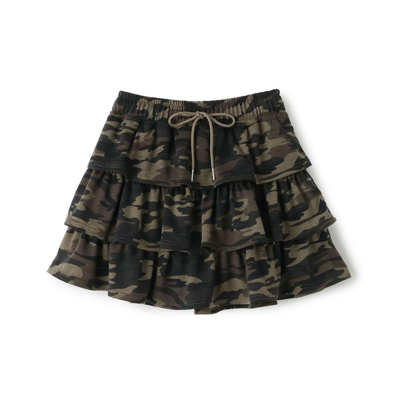 [LTXC] Camouflage Tiered Cut Mini Skirt,Khaki, large image number 2