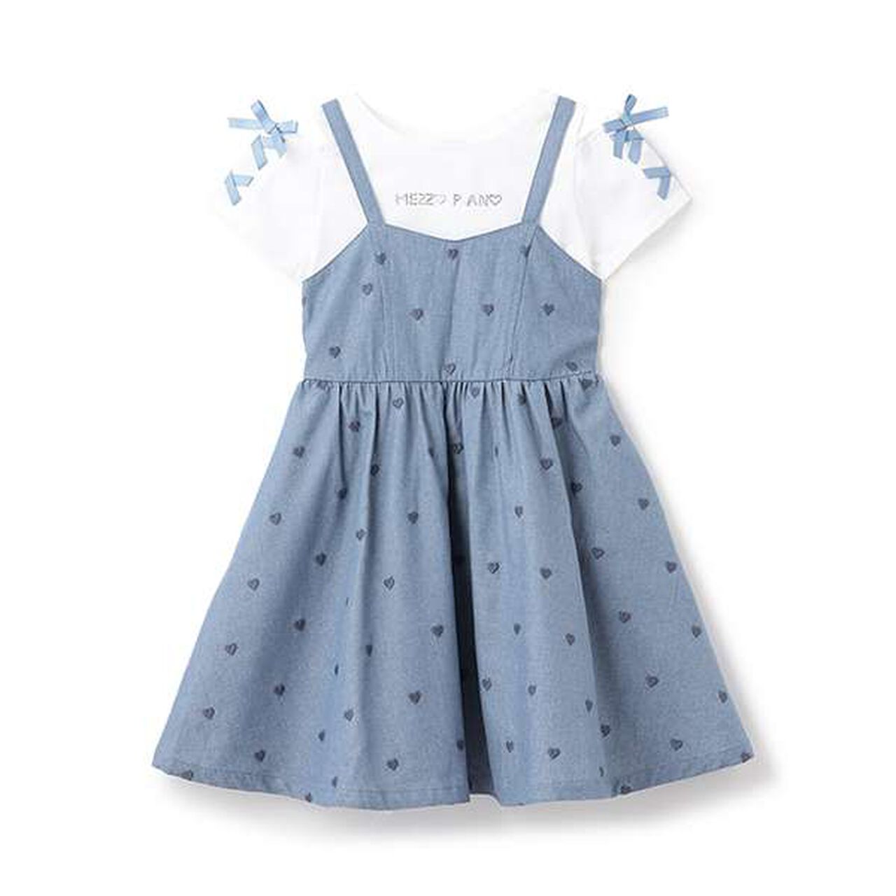 Shoulder Opening T-Shirt & Camisole One-Piece Dress Set,Black, large image number 15