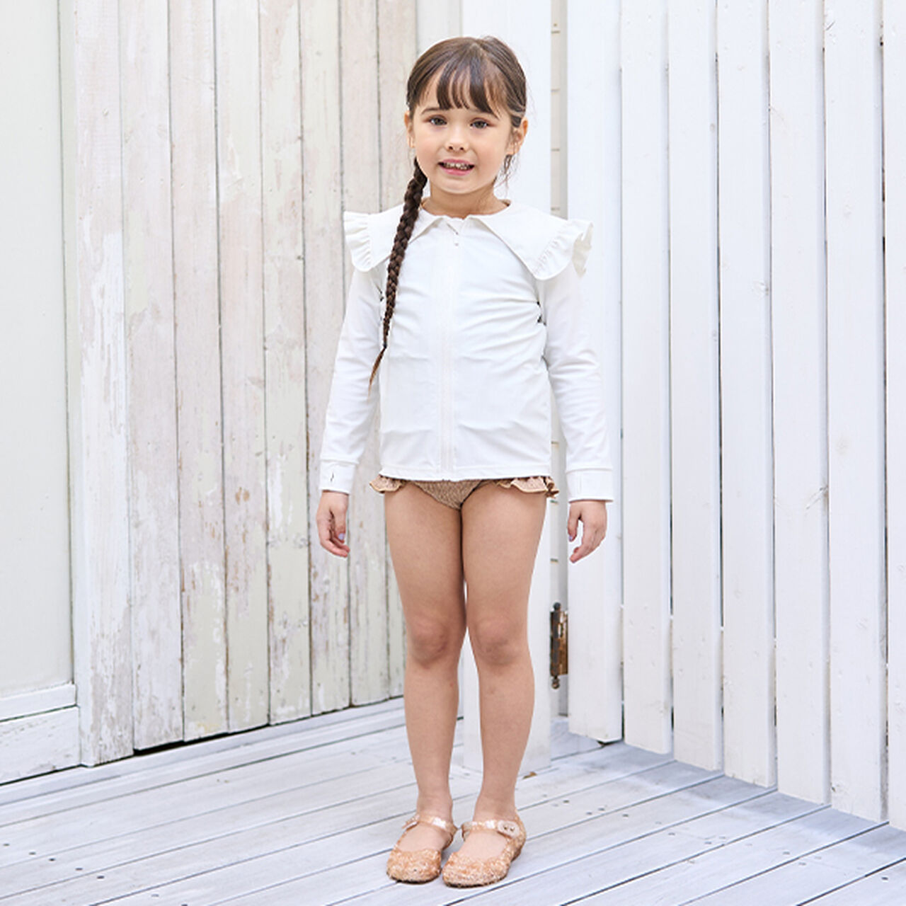 [SWIM] [UV Processing] Sailor Frilled Collar Rash Guard,Sax blue, large image number 19